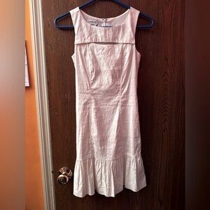 Bebe Peplum Cutout Fitted Sleeveless White Cotton Mini Dress Cocktail